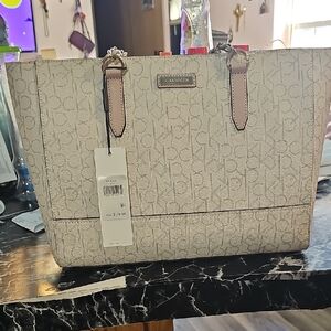Calvin Klein Beige Monogram Tote